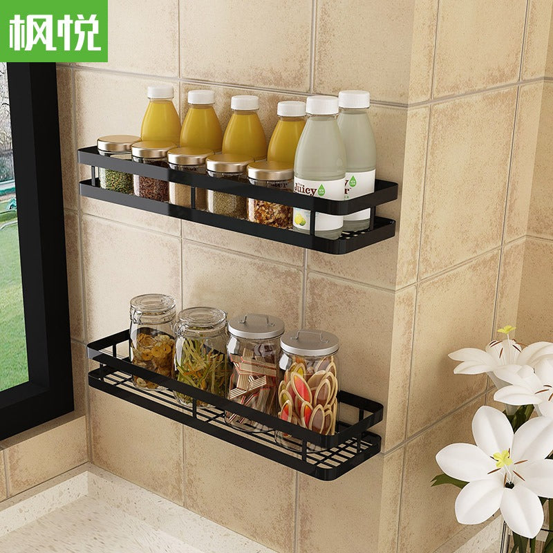 Corner Bathroom Shelf Organizer Black Metal Storage
