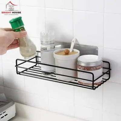 Corner Bathroom Shelf Organizer Black Metal Storage